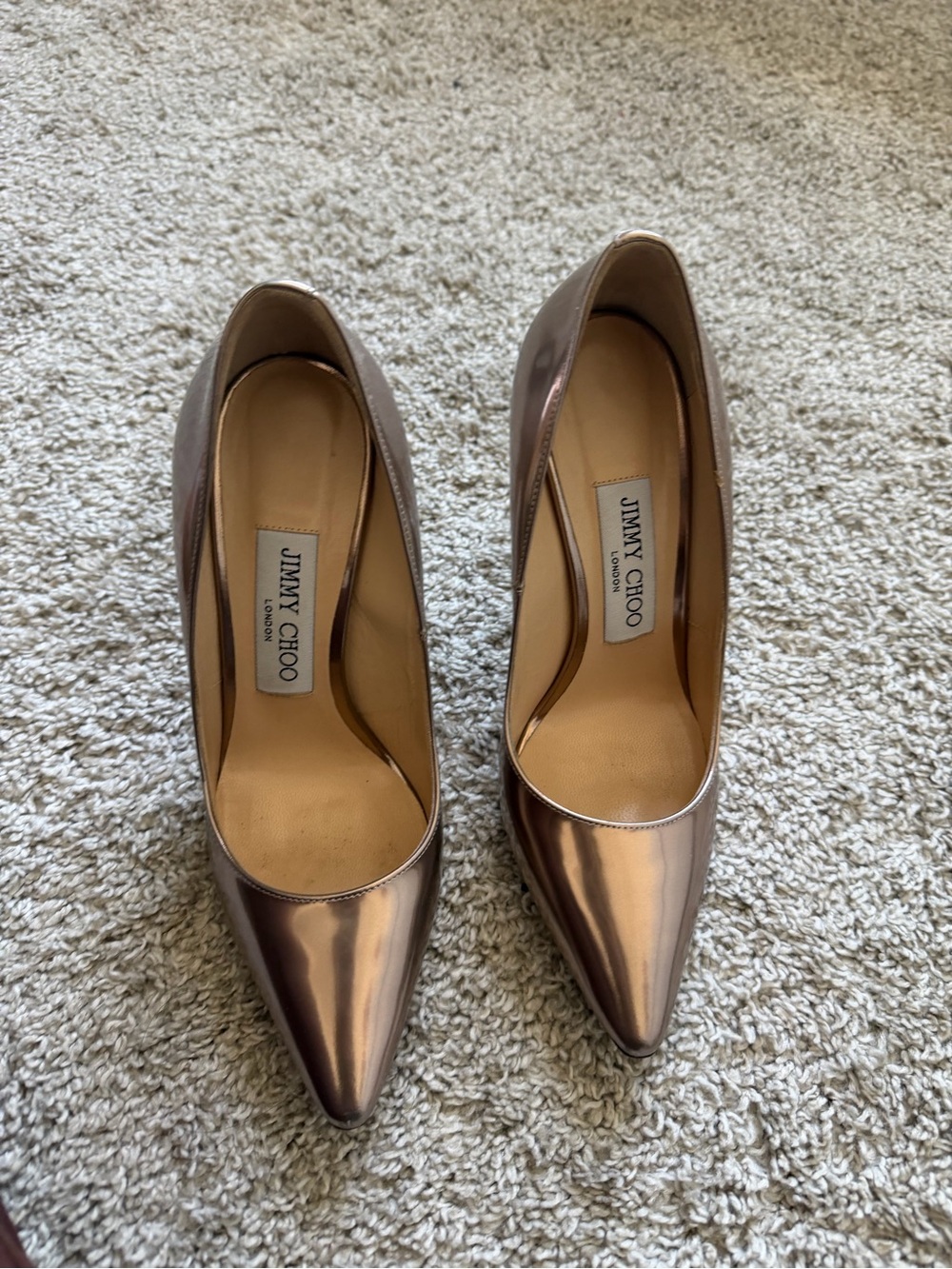 Jimmy Choo Metallic Rose Pointed-Toe Pumps